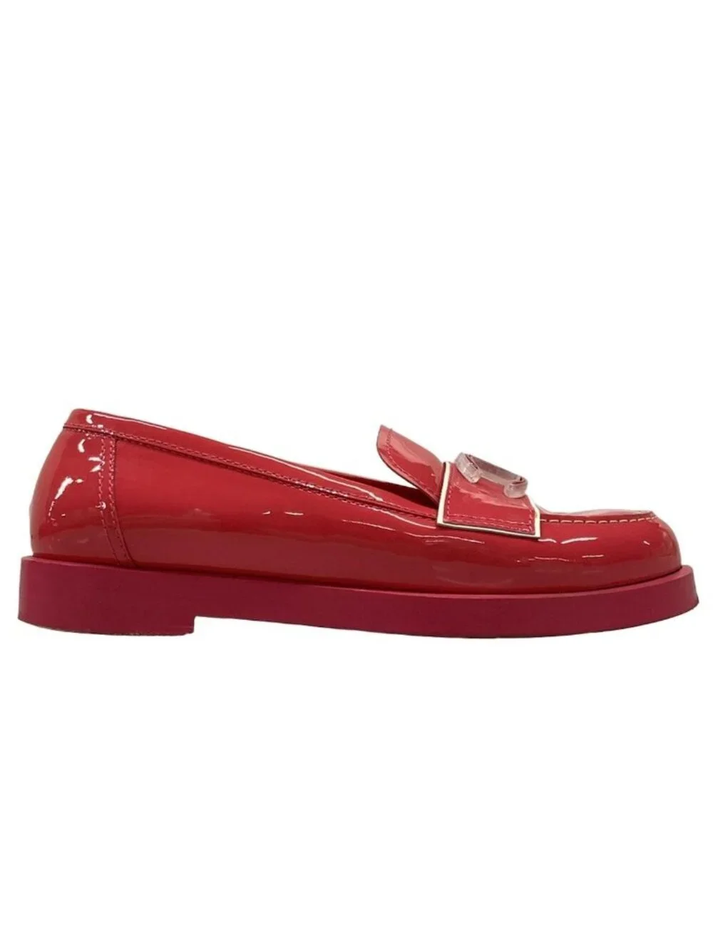 Chanel Loafers Pink CC Logo Leather